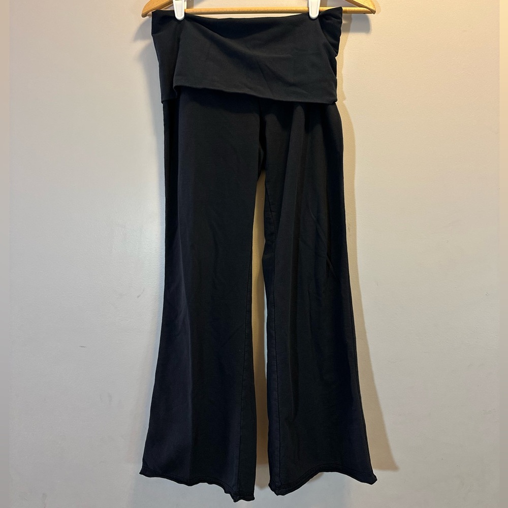 XCVI Black Wide Leg Fold-Over Waist Pants